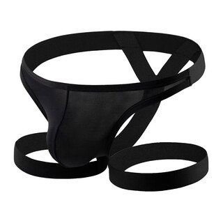 Sexy s low-waist ice silk breathable soft thong men's u convex bag restraint belt sexy pants men's underwear black m