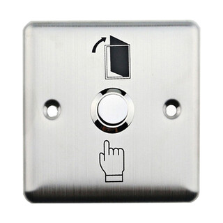 安将军86型不锈钢常开门禁开关面板自动复位暗装金属办公室窄款出门按钮 86款方形不锈钢开关（不防水）