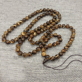 Shiqian fushun natural amber flower amber, root amber 108 beads bracelet, amber processed round bead bracelet, diameter 7mm/piece