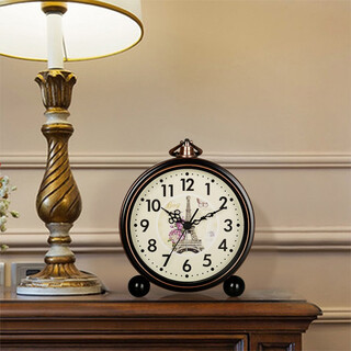 Hanshi (hense) old-fashioned retro alarm clock, student-specific wake-up artifact, high-end bedside clock, desktop clock, silent small clock ornament, ha65 eiffel tower