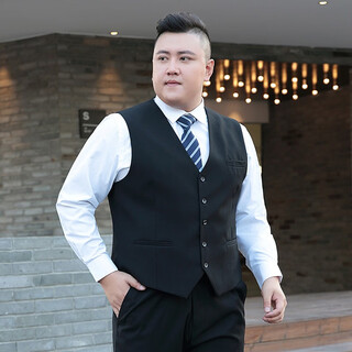 Lemon trend men's large size suit vest western slim groomsmen's wear vest suit black (single vest) 5xl