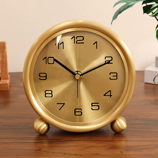 Cairns brass high-end table clock living room table clock desktop ornaments home fashion perspective sitting clock 2025 new model 0805 brass model medium size + digital dial + overlord movement