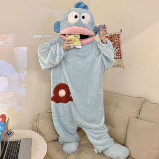 Jiaxiu cute clownfish coral velvet one-piece pajamas thickened and warm autumn and winter couple's long clownfish one-piece pajamas m 80-100jin jin equals 0.5 kg