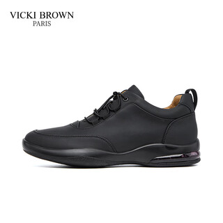 Vicki brown vb men's shoes french brand new business casual shoes simple versatile leather shoes comfortable autumn and winter shoes for men black 40