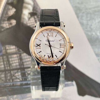 Second-hand 99 new, full set of accessories chopard women's watch, happy diamond series, rose gold and stainless steel case, automatic mechanical chopard watch, second-hand luxury watch, full set of 30 watch diameter 278573-6013