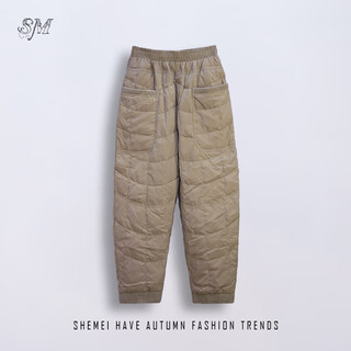 Ducky middle-aged and elderly mother's pants autumn and winter new light and warm down pants, modern, loose, slimming and thickened casual pants, khaki m (95-115jin jin is equal to 0.5 kg)