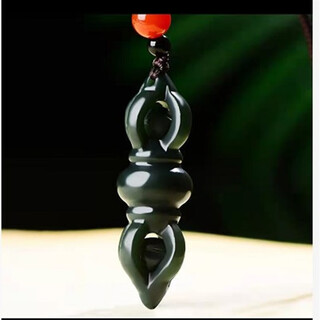 Xiyinfu hotan jade sapphire hollow vajra pestle demon-conquering amulet pendant natural jade couple necklace pendant ethnic style