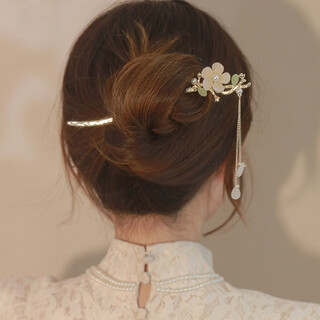 Yue suiren exquisite magnolia tassel hairpin simple modern updo hairpin women's ancient style cheongsam hanfu accessories magnolia tassel hairpin