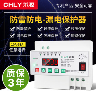 Laiyuan chly intelligent leakage protector two-phase circuit breaker 2p automatic reclosing single-phase over- and under-voltage protection switch lightning protection 220v 40a