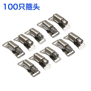 Rsrddy304 stainless steel homemade american hose hoop clamp large pipe clamp perforated steel strip pipe hoop coiled strap 100 hoop heads for 12 o'clock 6mm