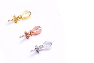 Erli 18k gold white gold pearl pendant headwear buckle holder melon seed buckle versatile manufacturer customized 18k rose gold 1 piece