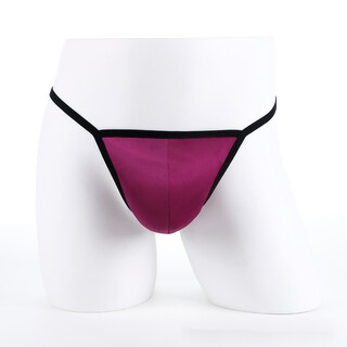 Roselex confidential delivery sexy men's thong sexy low-waisted one-piece u convex bag comfortable and transparent m purple