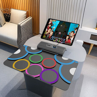 Kehuixing hand-rolled drum portable drum set electronic drum game pad boys and girls toys musical instruments children's day gift colorful flagship model drum sticks/pedals/game software