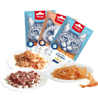 顽皮顽皮猫零食金针软丝猫寿司金枪鱼小段香脆小片四个味训猫零食组合 混合味组合*6包 5种口味可选