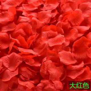 Reputation-free artificial rose fake petals knot wedding confession decoration hand-sprinkled flowers proposal petal rain wedding room decoration supplies big red petals (1000 pieces)