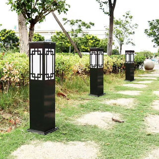 Outdoor solar lawn lamp led square lawn lamp community garden villa landscape floor lamp outdoor waterproof window grille electric version height 60 width 15cm