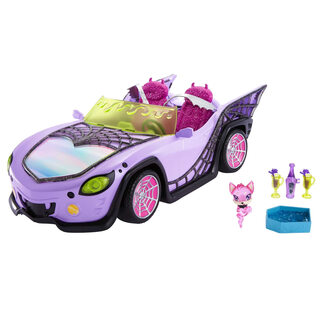 Monster high purple spider web deluxe girls toy car with pet refrigerator accessories four seats foldable