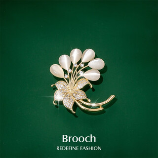 Qlady flower corsage brooch, high-end female brand, high-end pin accessories, national day and mid-autumn festival birthday gift for mother