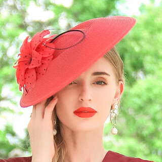 Ee new summer top hat casual versatile hat for women bright red m(56-58cm)