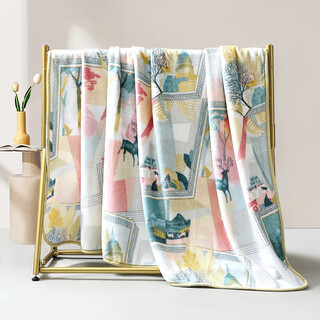 Fuanna home textiles children's spring and autumn flannel blanket single lunch break flannel blanket home sofa cover flannel blanket - city green 150*200cm