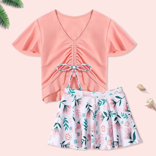 Youyou children's swimsuit for girls junior high school students split swimsuit sun protection hot spring new model for middle and large children 34169 orange 2xl (recommended weight 50-60jin jin equals 0.5 kg)