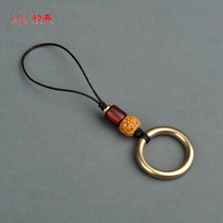 Pure brass ring mobile phone ring buckle metal universal dust plug pendant usb pendant anti-lost lanyard hand-decorated dragon pattern diamond ring pendant