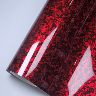 Orlisto pet car simulation forged 6d carbon fiber interior sticker high temperature resistant central control interior rearview mirror color changing film pet forged carbon red 30cm*1.5 meters