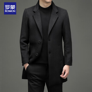 Lomon wool coat men's casual business formal clothes wool coat coat jacket ll1931 black 3xl