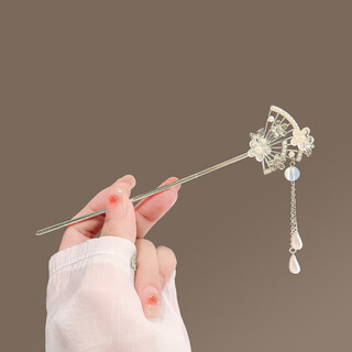 Bai shilin's new chinese fan-shaped hairpin for women 2025 new high-end antique hanfu hairpin accessories chinese valentine's day gift for girlfriend exquisite gift box