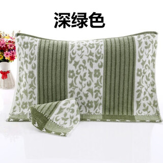 Hazun shanghai old-fashioned jacquard pillow towel cotton sweat-absorbent pair of pure cotton washable and sweat-absorbent individually packaged green pair