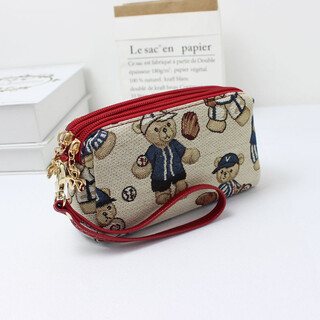 Changyin canvas ethnic style clutch bag, small wrist bag, ladies mobile phone bag, bear big screen mobile phone coin purse shoulder bag