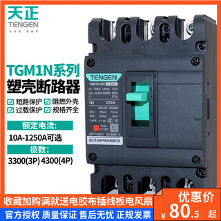 Tianzheng electric (tengen) tianzheng molded case circuit breaker 3p 4p air switch 63a100a160a200 10a 3p