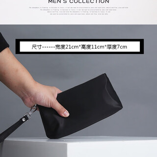 Barnoroo clutch bag for men and women, clutch bag, long wallet, mobile phone bag, oxford canvas, nylon, large capacity, black