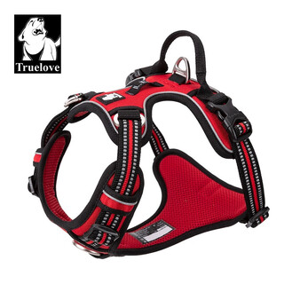 Truelove dog leash dog chain leash dog walking anti-breakaway vest type small, medium and large dog explosion-proof chest harness red xl-bust 81-107cm recommended 30-50kg selection