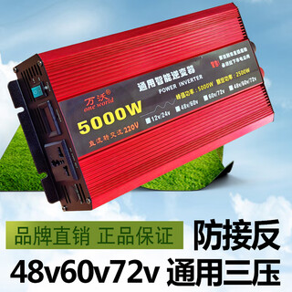 Wanwo inverter multi-voltage universal high power suitable for 4, 5, 6 batteries tricycle power converter 5000w rated power 2500 watts 48v-60v-72v three-voltage universal