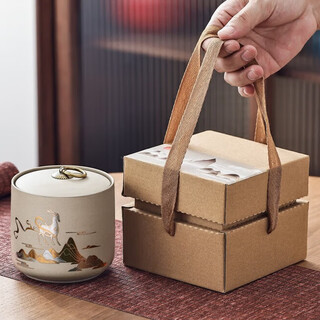 Liexuan ceramic tea can packaging gift box empty box stone ceramic tea can sealed can storage tea can tea storage box portable yilu youli gift box 1 piece