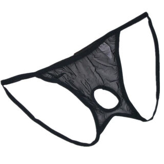 Sexy underwear for men with holes in the front and butt leaking in the back, sexy transparent underwear thong gay sexy underwear, sexy, no need to take off, transparent, black