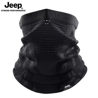 Jeep riding mask men's windproof warm breathable scarf women's winter cold-proof neck gaiter women's scarf new black one size