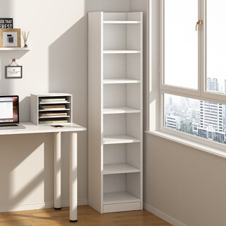 Shanshan wood art bookshelf floor-to-ceiling storage rack narrow slit bookcase integrated wall simple table corner cabinet storage cabinet