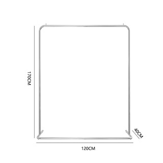 云净天服装店展示架陈列架落地式女装货架童装中岛架不锈钢拉丝银挂衣杆 U型弯角不锈钢拉丝长120*高170 官方标配