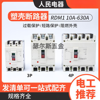 人民人民电器PEOPLERDM1塑壳断路器3p 4p空气开关400a 125a 63a 80a空 630A 3P