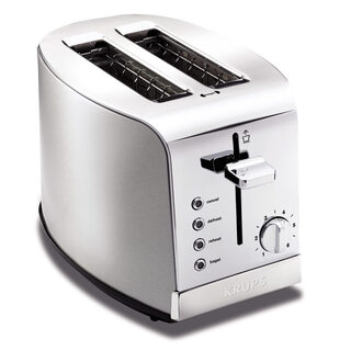 Krups 2-slice toaster features 6 browning levels and 4 easy-to-use functions default item