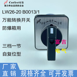 Lw26-20 b0013/1 transfer switch self-restoring opening and closing, third gear, suitable for explosion-proof boxes 12mm thick