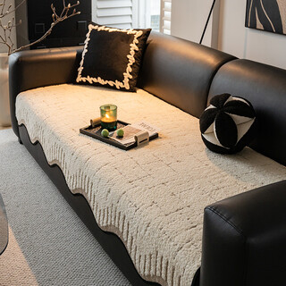 From now on, anti-slip sofa cushions are light luxury and high-end. seat cushions for straight-row leather sofas are suitable for all seasons. 2025 new cover cloth. leyan-light coffee. autumn and winter warm atmosphere. 90cm*240cm. three or four people.