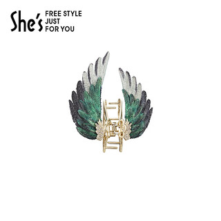 She s akiko hair accessories lover bird embroidered wing clip back head hair shark clip birthday gift for girlfriend