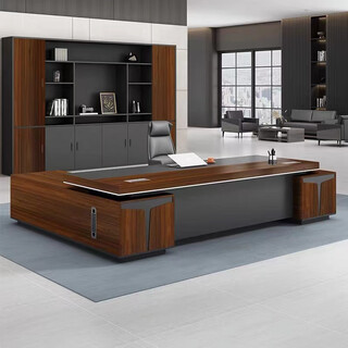 Gezhimu president office furniture manager boss office desk and chair combination simple modern high-end light luxury executive table table and chair walnut color 2 meter desk + boss chair