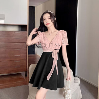 Nightclub sexy dress, women's lace spa foot massage work clothes, sauna massage foot bath technician work clothes, black pink skirt, 3xl xxxl one size fits all