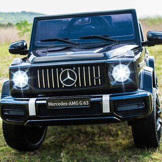 Fulbao mercedes-benz authorized children's electric car toy car can seat four-wheel four-wheel drive children's remote control off-road gift four-wheel drive large battery black + trunk + leather seat