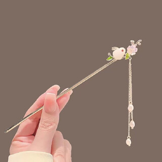 Lingchuan new chinese style flower rabbit hairpin high-end style shaking tassel hairpin women's ancient style hanfu hairpin headdress rabbit hairpin