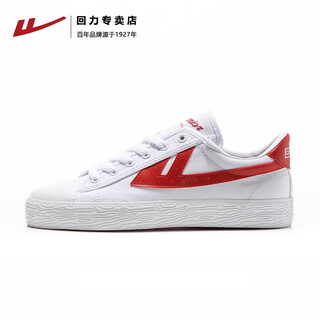 Pull-back canvas shoes for men, summer and autumn casual shoes for couples, versatile low-cut korean style breathable youth student trend sneakers, white and red 328 41